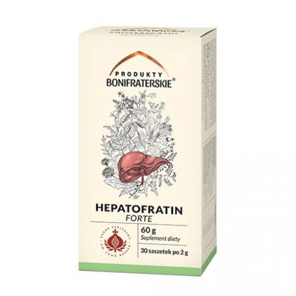 Hepatofratin Forte. Suplement diety 60 g (30 saszetek po 2 g) - Produkty Bonifraterskie