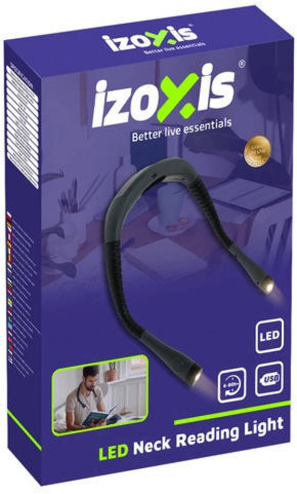 Lampka do czytania książek na szyję - latarka LED na akumulator, USB-C