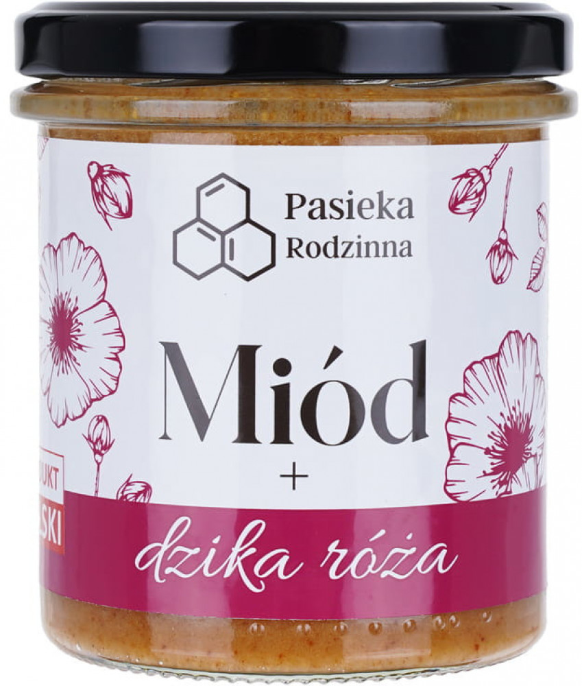 Miód z dziką różą, 410g - Pasieka Rodzinna