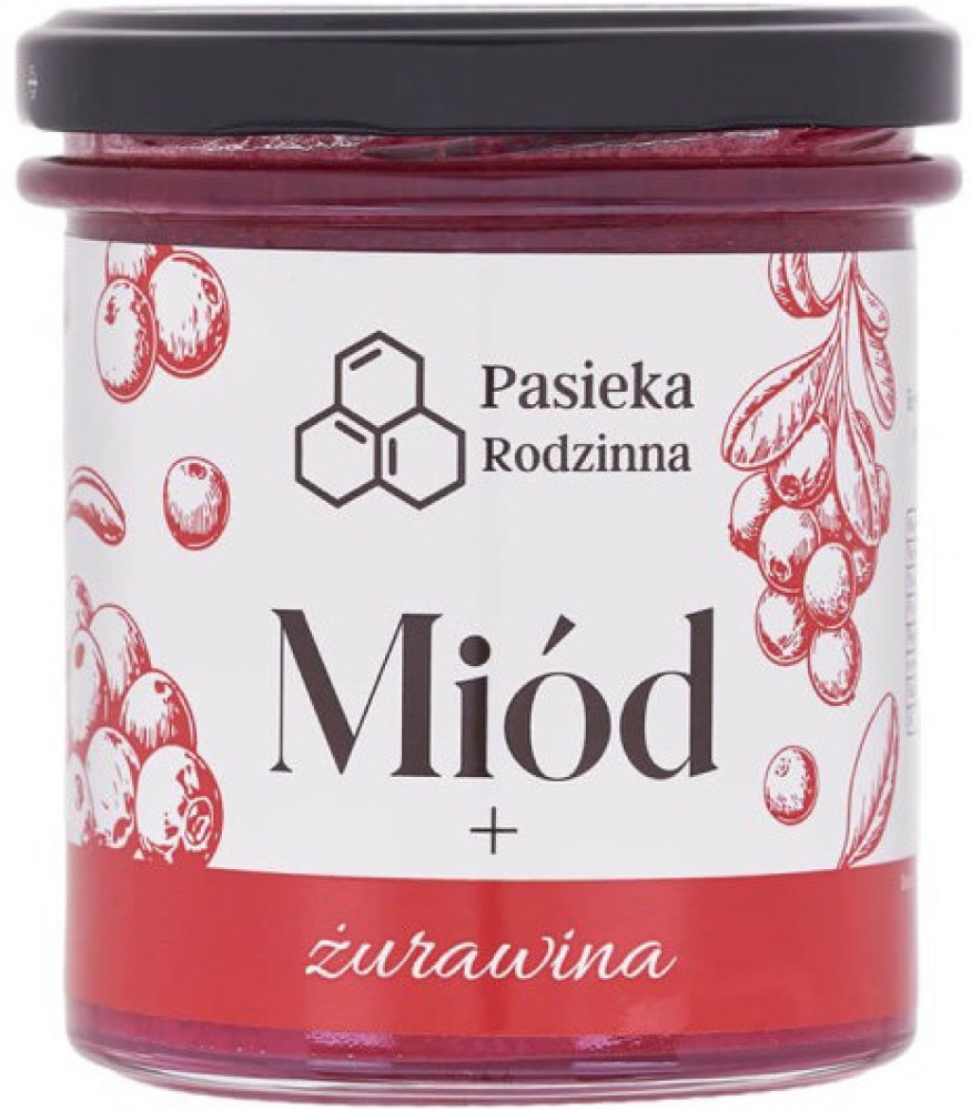 Miód z żurawiną, 410g - Pasieka Rodzinna