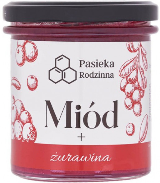 Miód z żurawiną, 410g - Pasieka Rodzinna