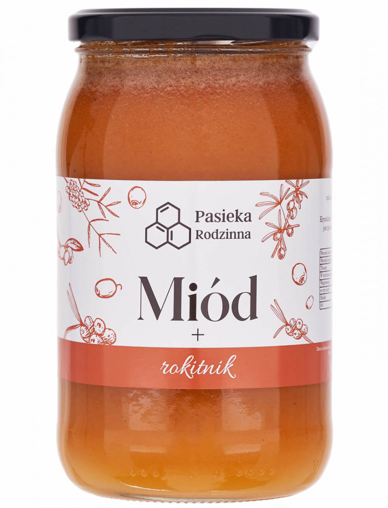 Miód z rokitnikiem, 1150 g - Pasieka Rodzinna