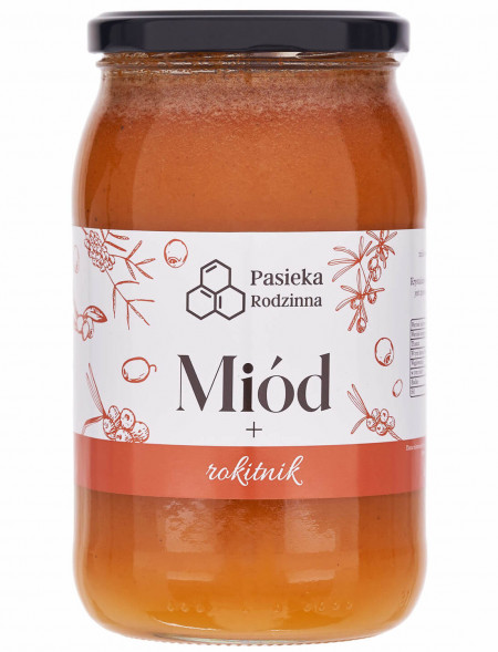 Miód z rokitnikiem, 1150 g - Pasieka Rodzinna