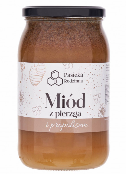 Miód z pierzgą i propolisem, 1150 g - Pasieka Rodzinna