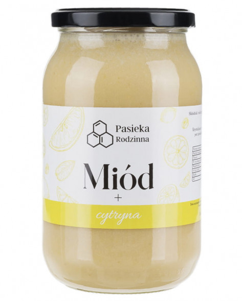 Miód z cytryną, 1150 g - Pasieka Rodzinna