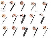 Zestaw manicure akcesoria do paznokci - 16 elementów + etui