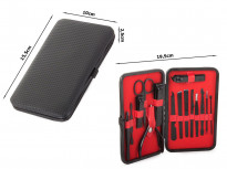 Zestaw manicure akcesoria do paznokci - 16 elementów + etui