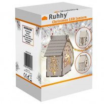 Lampion adwentowy drewniany LED