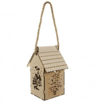 Lampion adwentowy drewniany LED