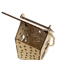 Lampion adwentowy drewniany LED