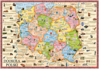 Mapa z naklejkami. Dookoła Polski