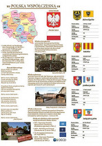 Mapa z naklejkami. Dookoła Polski