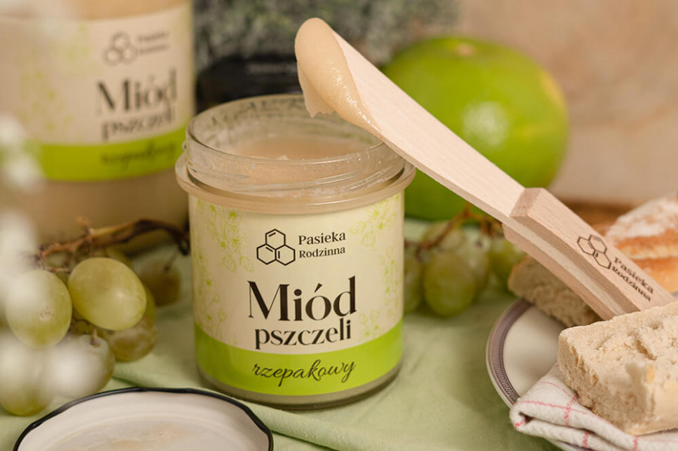Miód rzepakowy, 410 g - Pasieka Rodzinna