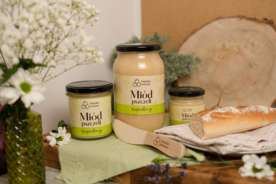 Miód rzepakowy, 1150 g (zbiór 2025) - Pasieka Rodzinna