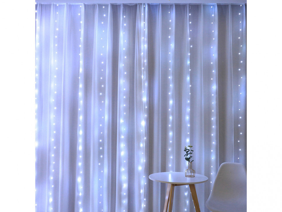 Kurtyna świetlna 300 led druciki 3x3 wiszące lampki