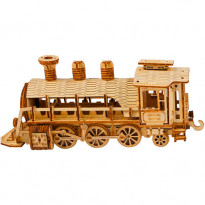 Puzzle drewniane 3D - Lokomotywa parowa z tenderem : Kruzel