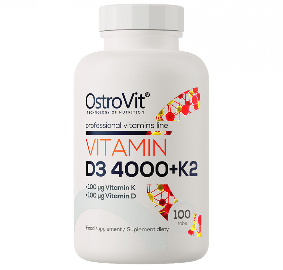 Witamina D3 4000 IU + K2, 100 tabletek - OstroVit
