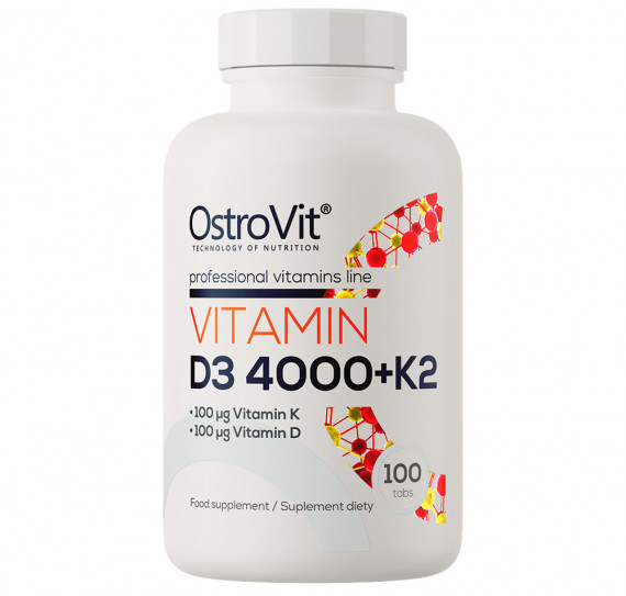 Witamina D3 4000 IU + K2, 100 tabletek - OstroVit