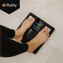 Analityczna waga łazienkowa LCD czarna premium