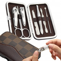 Zestaw do paznokci przybornik manicure pedicure 7 elementów