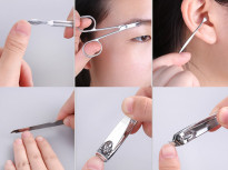 Zestaw do paznokci przybornik manicure pedicure 7 elementów