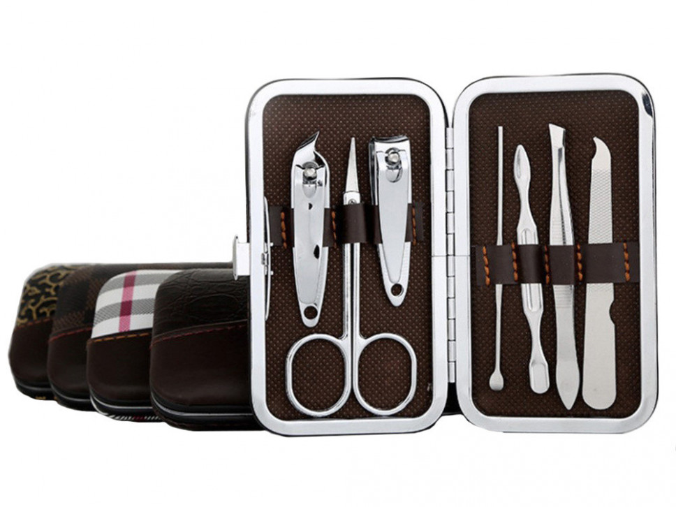 Zestaw do paznokci przybornik manicure pedicure 7 elementów