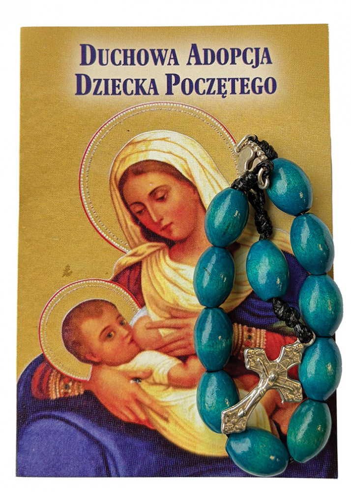 Obrazek z dziesiątką różańca - Duchowa adopcja dziecka poczętego