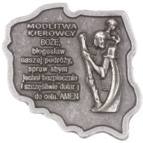 Plakietka Modlitwa kierowcy św. Krzysztofa metalowa