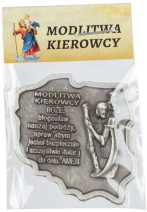 Plakietka Modlitwa kierowcy św. Krzysztofa metalowa