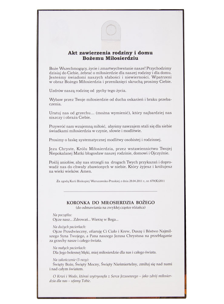 Akt zawierzenia rodziny i domu Jezu Ufam Tobie