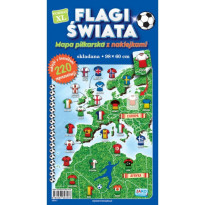 Flagi świata. Mapa piłkarska z naklejkami