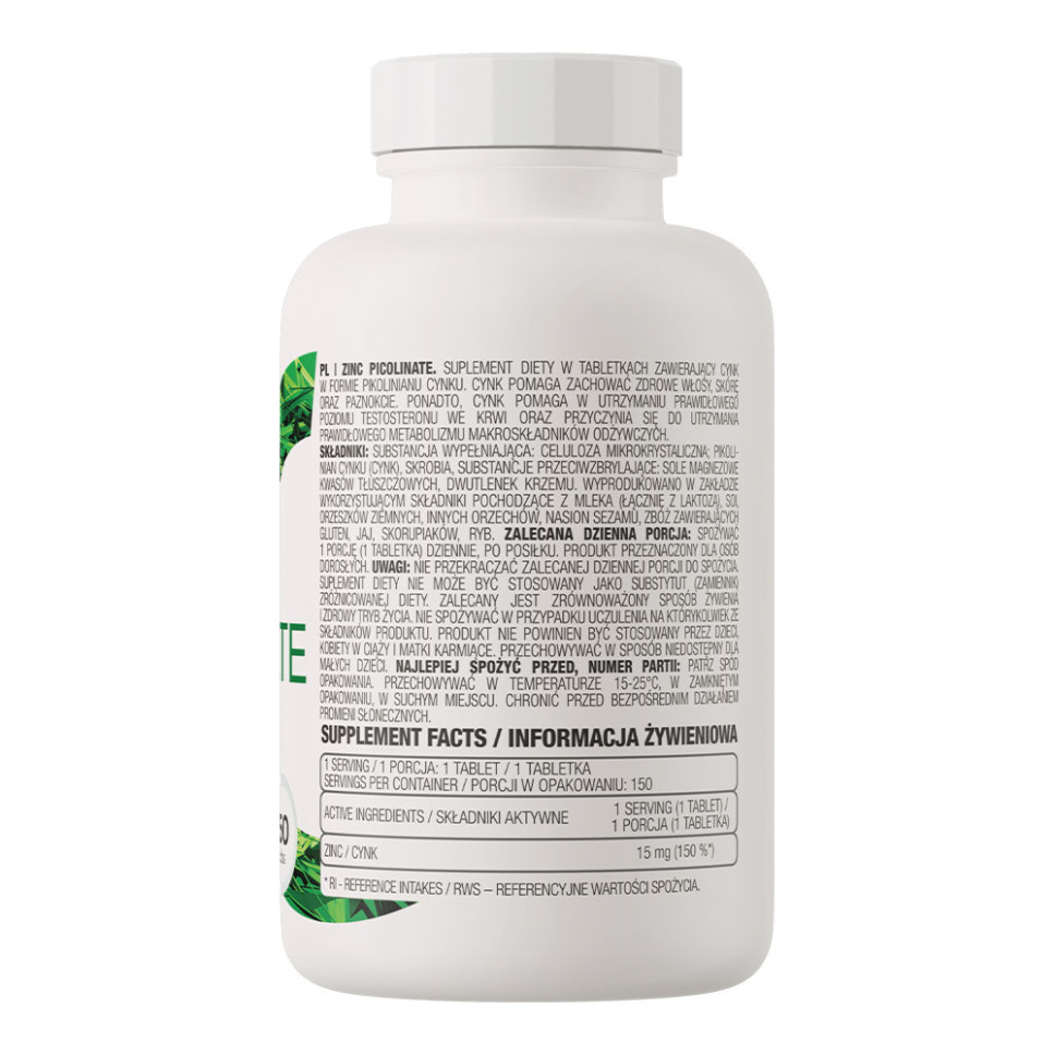 Pikolinian Cynku 150 tabletek