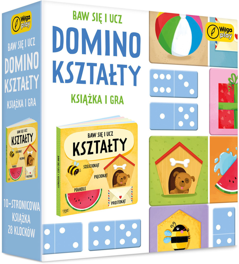 Baw się i ucz. Domino Kształty. Gra i książka