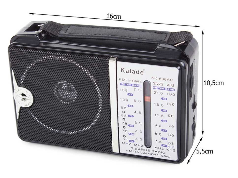 Radio przenośne kuchenne retro sieciowe czarne