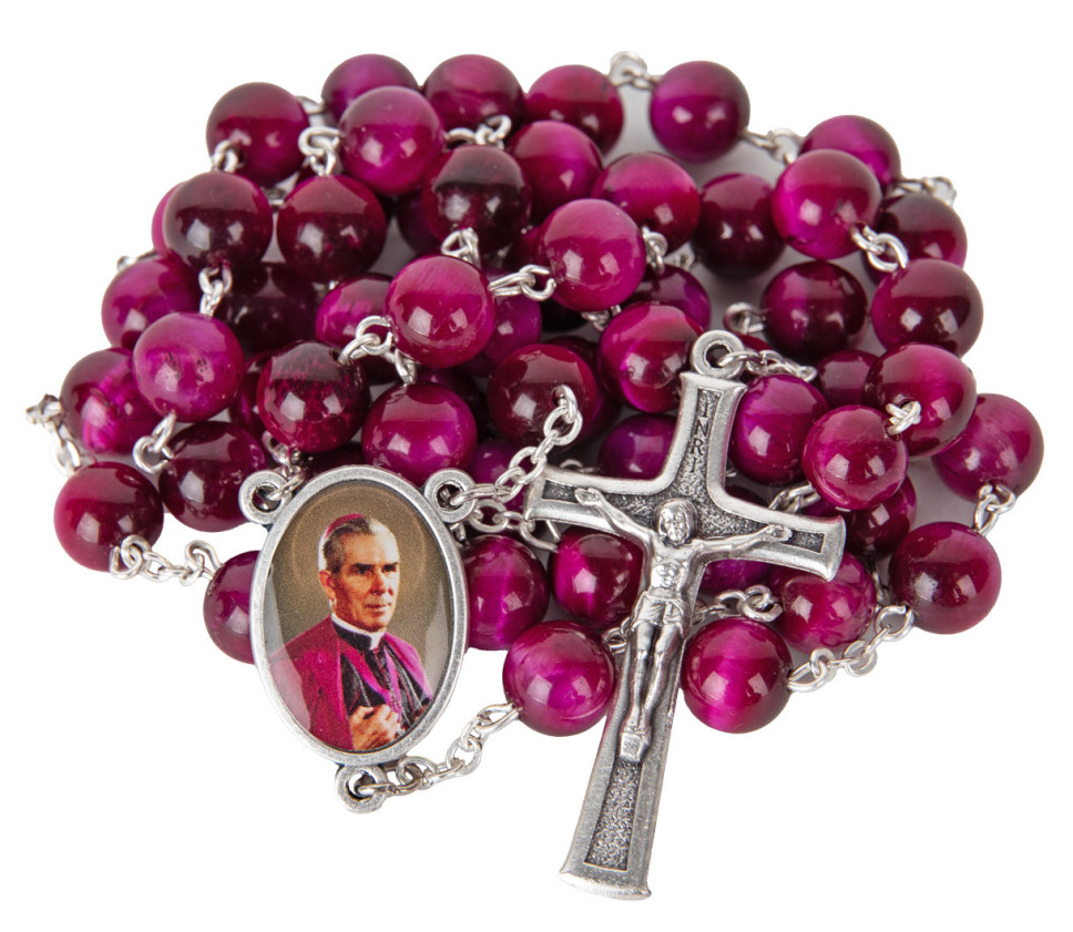 Różaniec ku czci bł. Abp. Fultona J. Sheena Fuksja