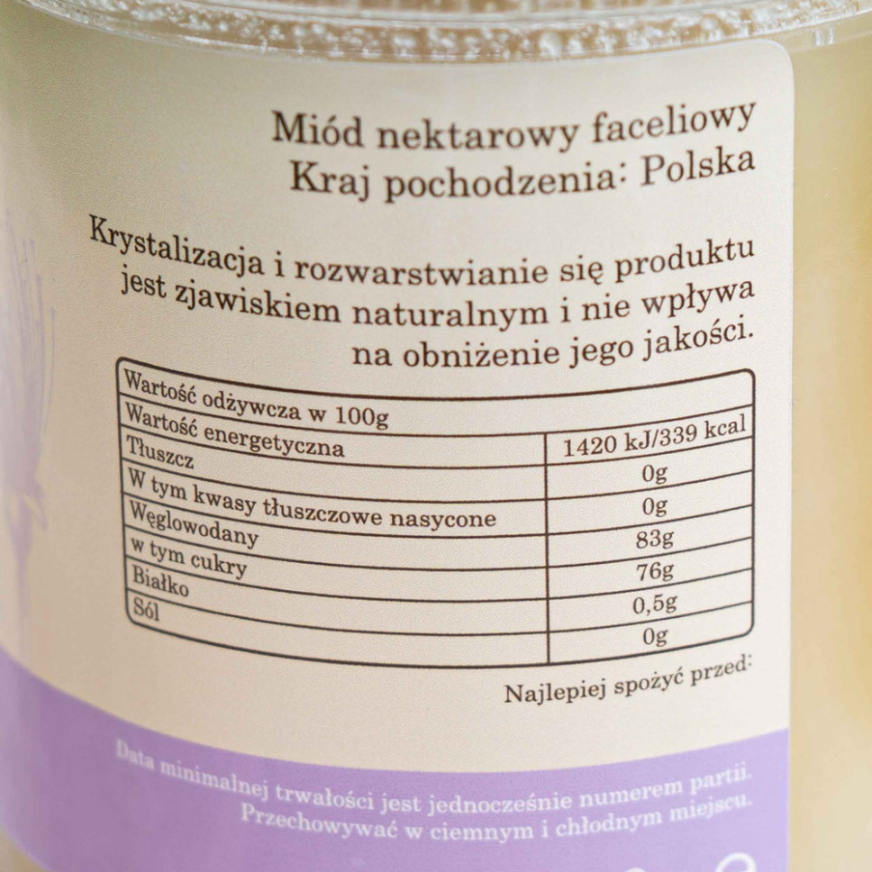 Miód faceliowy 410g