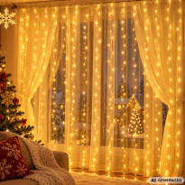 Kurtyna świetlna mikro 300 LED druciki 3x3