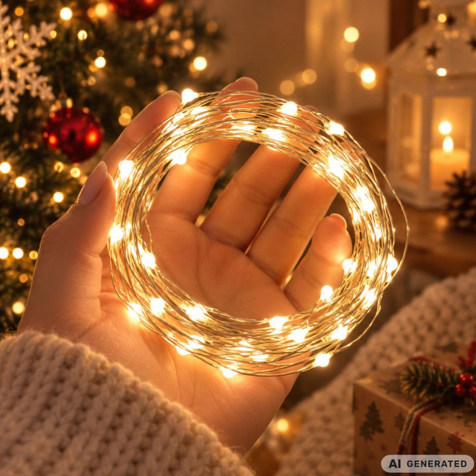 Kurtyna świetlna mikro 300 LED druciki 3x3