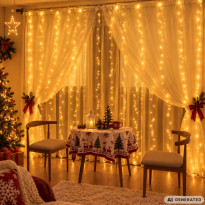 Kurtyna świetlna mikro 300 LED druciki 3x3