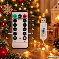 Kurtyna świetlna mikro 300 LED druciki 3x3