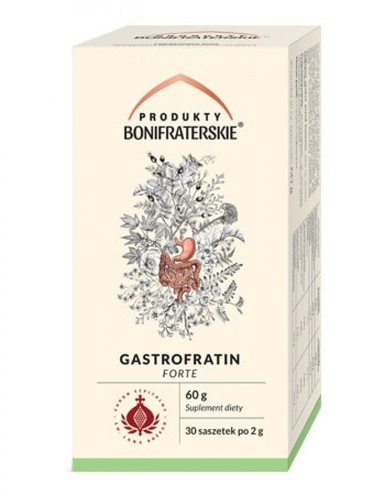 Gastrofratin Forte. Suplement diety 60 g (30 saszetek po 2 g) - Produkty Bonifraterskie