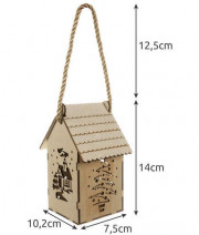 Lampion adwentowy drewniany LED