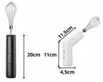 Trzepaczka elektryczna, mikser, do jajek, ubijaczka do piany, bezprzewodowa USB - biała : Verk Group
