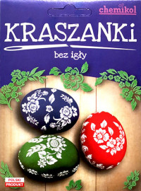 Kraszanki. Barwniki do malowania jajek (3 szt.) + naklejki - Zestaw niebieski