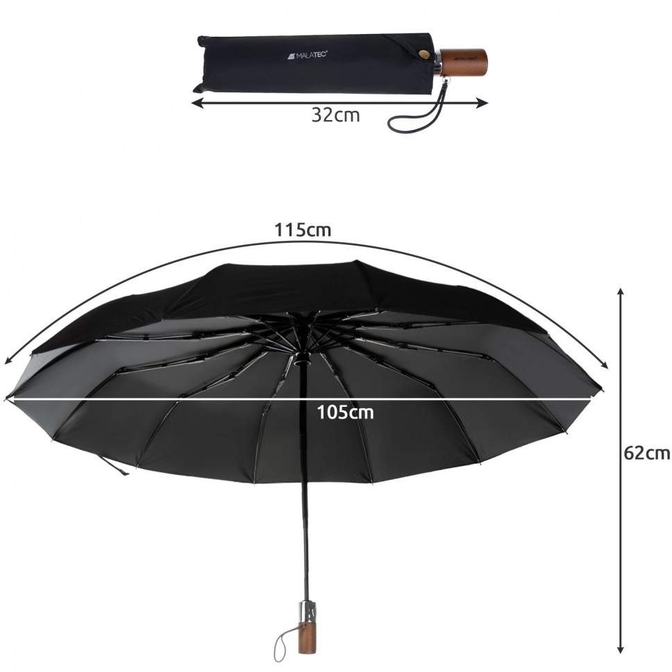 Parasol składany - parasolka automatyczna, 12 drutów - Ruhhy